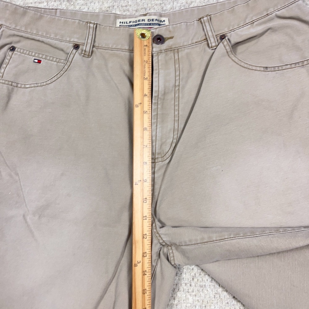 Vintage Y2K Tommy Hilfiger Denim Shorts Men 38 Tan Baggy Jorts Baggy Loose Skate - Picture 11 of 14